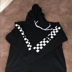 PINK checkered pull over sweatshirt